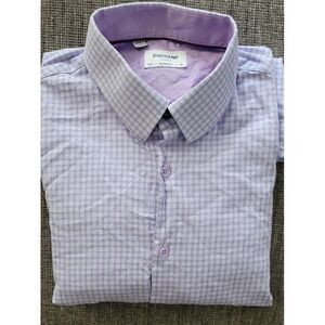 Duchamp Men's Tailored Fit Cotton Blend Stretch Lavender Dress Shirt‎ Size 17/XL